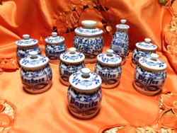 Hagymamintás, német porcelán 10 darabos fűszertartó