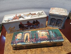 Retro karácsonyi sopianae szofi cigaretta bádog pléh dobozok együtt dohány kádár szocreál 5 b8