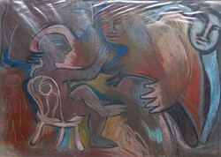 Ughy Miklós: "Szellem" -eredeti, nagyméretű pasztellkép 1990-ből