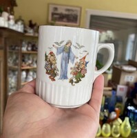 Szoknyás Zsolnay mesefigurás Hófehérke és a 7 törpe porcelán bögre nosztalgia  paraszti falusi