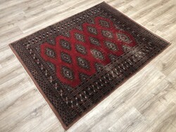 BOKHARA - PAKISZTÁNI kézi csomózású gyapjú PERZSA szőnyeg, 130 x 165 cm