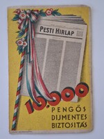 Régi 1929 reklámnaptár 50 éves a Pesti Hírlap