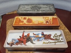 Retro karácsonyi sopianae szofi cigaretta bádog pléh dobozok együtt dohány kádár szocreál 4 b8