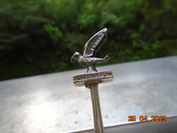 Figurális repülő HERINGSIRÁLYAL vintage ezüstözött holland kiskanál