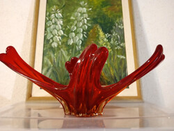 Chribska  ÜVEG  MŰVÉSZI ASZTALKÖZÉP  58 cm X 33 cm   - Art&Decoration