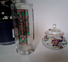 Üvegváza + cukortartó
