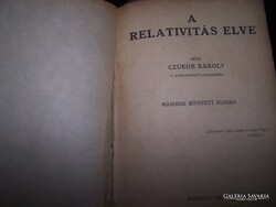 Czukor Károly: A  relativitás elmélete. Bp., 1921, Dick Manó.