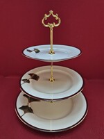 Zsolnay "Ősz "Ginkgo Biloba mintás gyümölcstál/tortatál