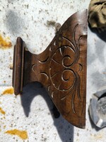 Antik minta óra rugós óra alsó töke faragott furnérozott ,ponc konzol célra 1890 körüli