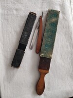 Solingen, kézi borotva+ fenő  / antik jelleggel