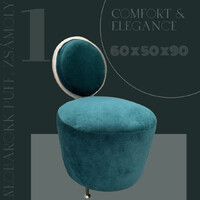 Felújított támlás puff ülőke szék