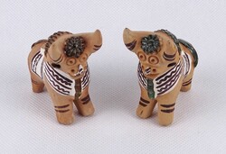 1X317 Kisméretű részben mázas kerámia bika figura párban