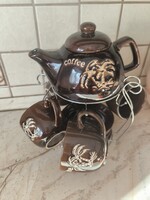 Kerámia kávéskészlet tartóval eladó!