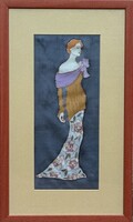 Varsányi Anna: nőalak (selyemkép)