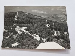 Kékestető látképe fekete-fehér régi  képeslap