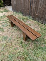 Nagy rusztikus kültéri pad gerendából, extra erős kivitelben