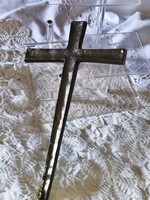 Régi, nagy méretű.  bronz körmentei kereszt crux stationalis, falra akasztható