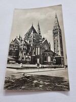 SZEGED Fogadalmi templom fekete-fehér régi  képeslap