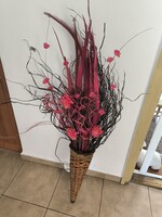 Vessző kaspóval szárazvirág dísz eladó!