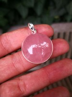 Gyönyörű rózsakvarc ezüst medál