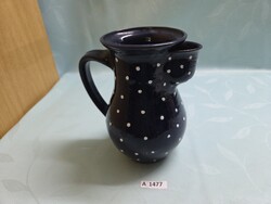A1477 Indigókék korsó fehér pöttyökkel 20 cm