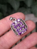 Szépséges, ametiszt köves ezüst medál