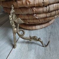 Pazar régi réz fali kaspótartó/fogas (10x4,6x12,7 cm)
