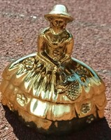 Női figurális bronz csengő