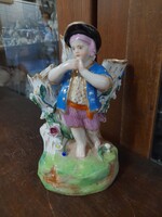 Alt Wien Austria 1830-1850 Hand-Painted Figurative, Floral Pattern Porcelain Vase, 15 cm