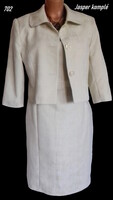 Elegáns ekrü Jasper komplé - egész ruha +blézer L-es 702
