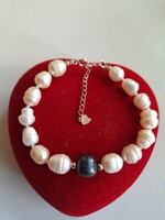 Tenyésztett,édesvizi gyöngy karkötő 925-ös kapoccsal