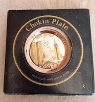 New York Chokin dísztányér – 24 karátos arannyal szegélyezve,  eredeti dobozában