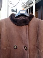 Amerikai, divatos, barna női irhabunda  14-es méret -  Márka:  Saks Fifth Avenue (New York)