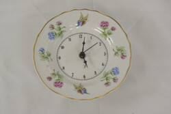 Hollóházi porcelán óra pillangó mintás A172
