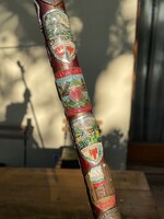 Száz éves Régi túrabot turista bot séta bot 31 magyar és osztrák hegyi jelvénnyel