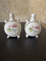 Kézzel festett porcelán mini kulacs pár – 10 cm