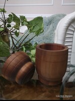 Esztergált fa doboz tetővel, fa tároló, natúr konyha 20 x 10 cm