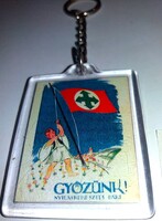 Retro kulcstartó magyar Nyilaskeresztes párt II.VH. NÁCI Propaganda 5,5 X 4 cm a képek szerint 5