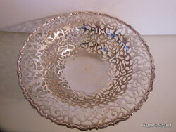 TÁL  -  EZÜSTÖZÖTT - " CSIPKE " HATÁSÚ - GYÖNYÖRŰ LÁB  - 25 x 9 cm ANGOL - HIBÁTLAN