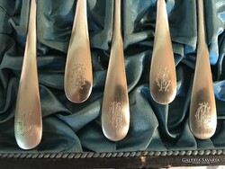 KANÁL - 5 db - 1800 - ból - ALKUKÉPES -  EZÜSTÖZÖTT - MONOGRAMOS - 15 x 3 cm