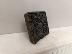 Antik népművészet kékfestő nyomódúc fa kézimunka néprajz hímzés 283 5312