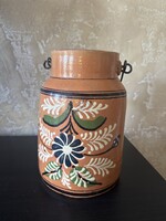 RITKA! Népi kerámia tejeskanna – kézzel festett, hibátlan állapotban