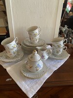 Kávés készlet reggeliző kis tányérokkal