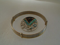 Vintage karperec  - karkötő, karék,kéttonusú ékszer ajándék brossal