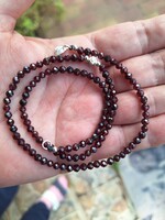 Gyönyörű gránát nyaklánc,925-ös ezüst szerelékekkel