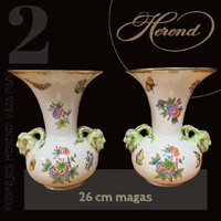 Herendi Viktória mintás kézzel festett kosfejes váza szólóban/párban