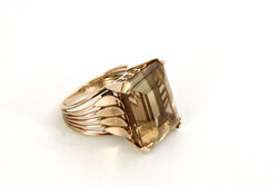 40ct Citrinköves 14K Aranygyűrű | Arany Smaragcsiszolású Természetes Citrin Gyűrű