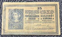 25 korona 1918 ritka sorszám variáció