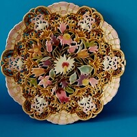 ZSOLNAY áttört asztalközép virágmintával-31cm!