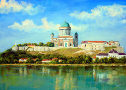 Lantos György: Esztergom Párkány felől 50x70 cm